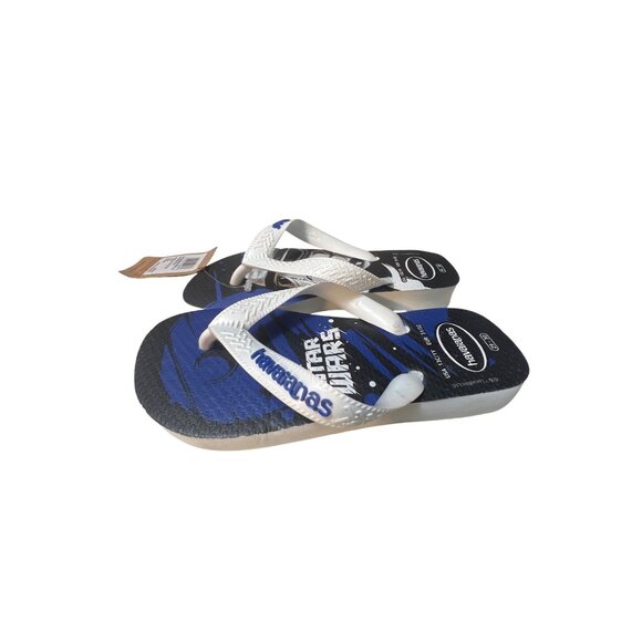Havaianas Kids Star Wars Flip Flops 13/1White & Blue Rubber Sandals Stormtrooper - Picture 1 of 4
